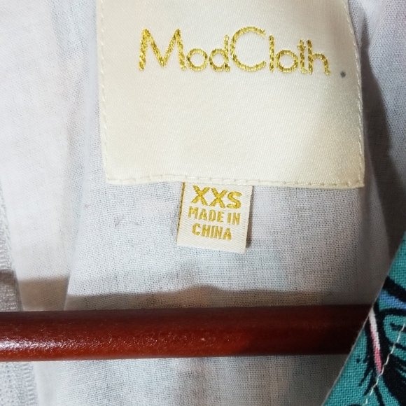 XXS MODCLOTH PARROT TROPICAL COTTON DRESS - Picture 3 of 8